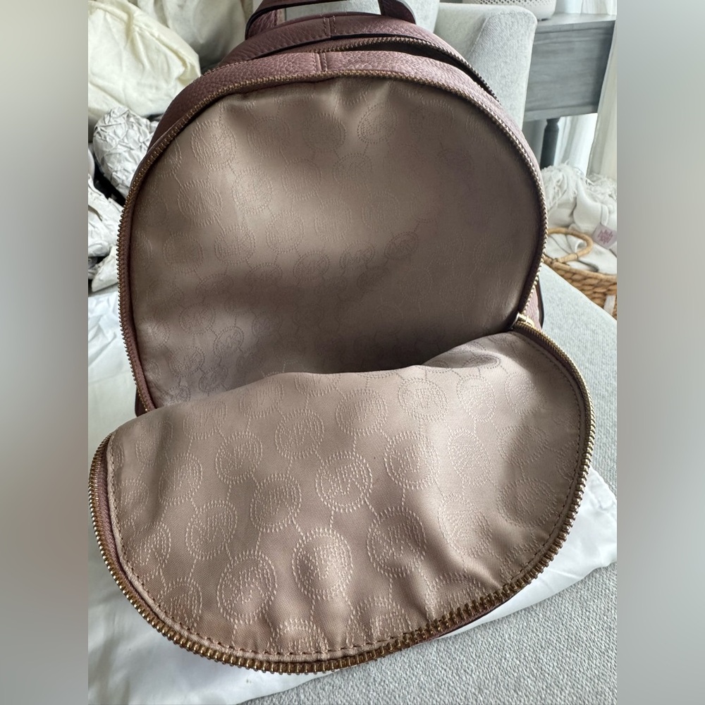 Michael Kors Rhea Medium Leather Backpack Bag in Mauve Dusty Rose - Picture 12 of 12